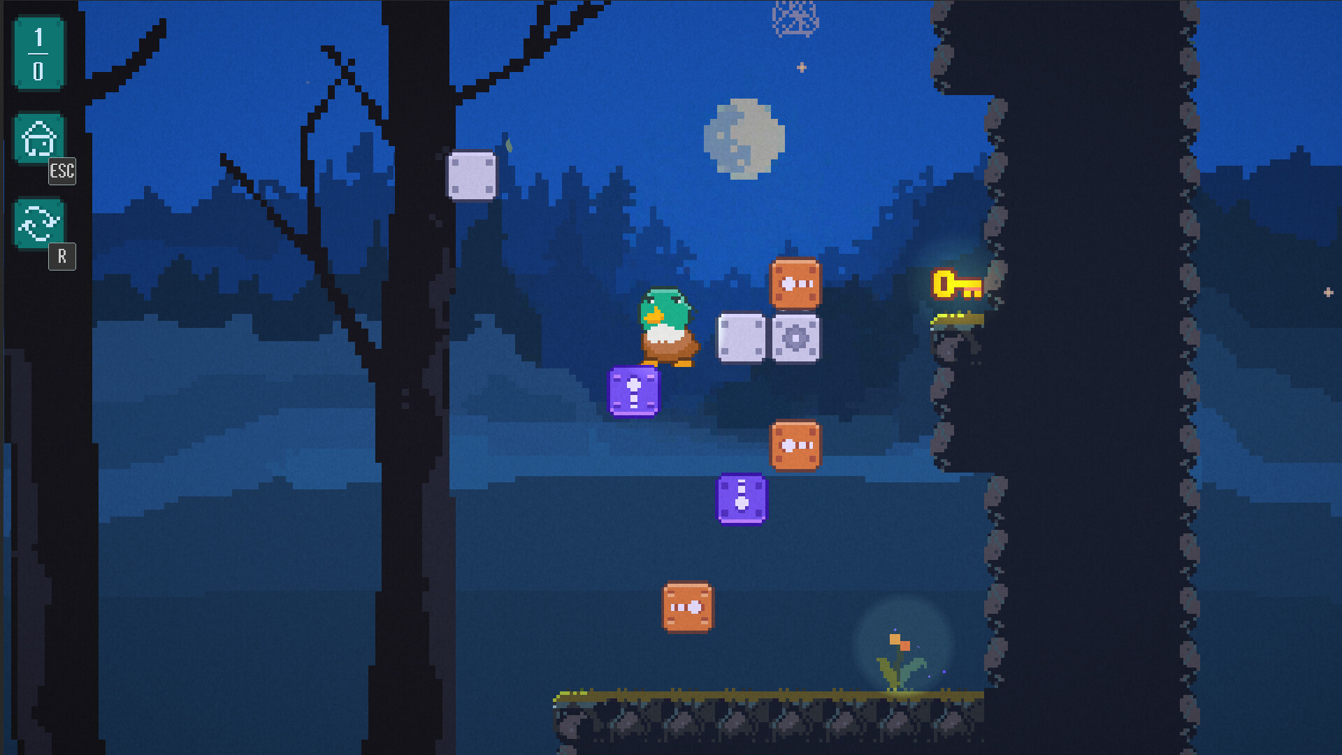 遊戲中的一個場景，主角傑米需要利用箱子跳到更高的平台。