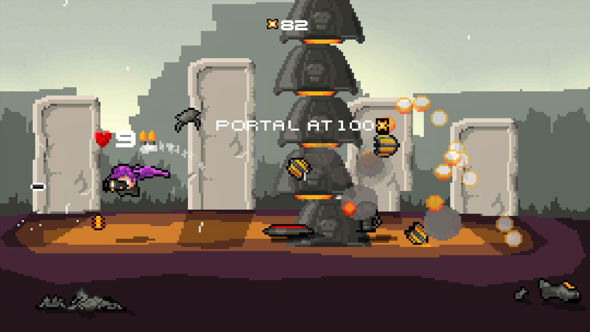 遊戲關卡中充滿了各式各樣的外星機器人敵人。