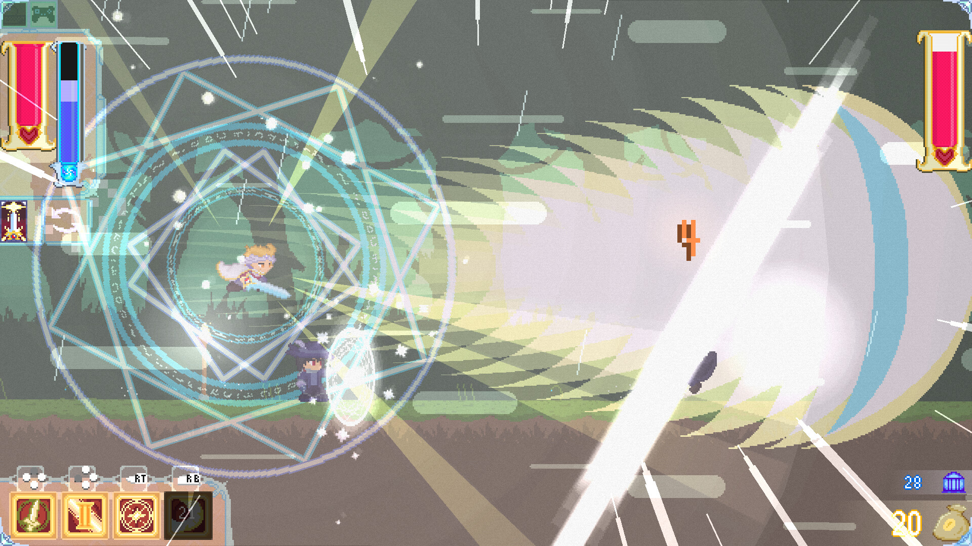 遊戲中的戰鬥場面,強調快節奏與技巧性