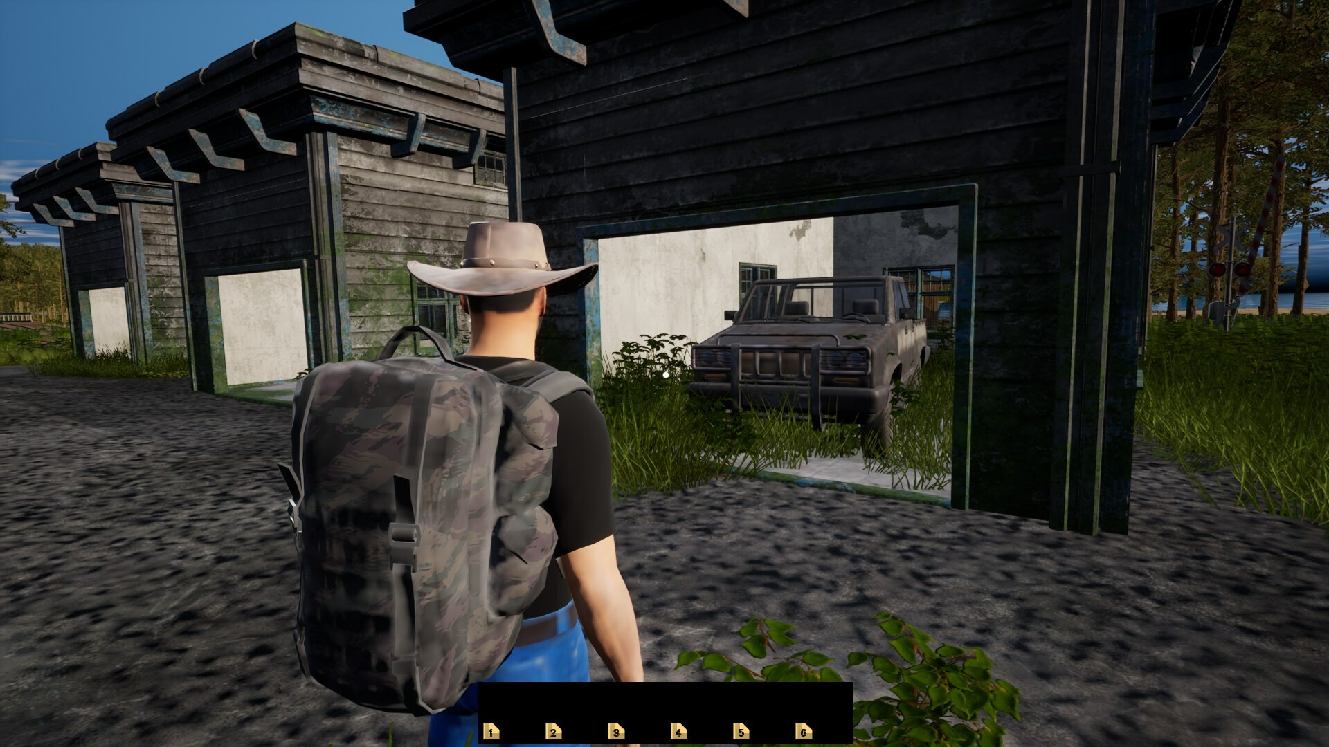 遊戲中的第三人稱視角與探索場景。