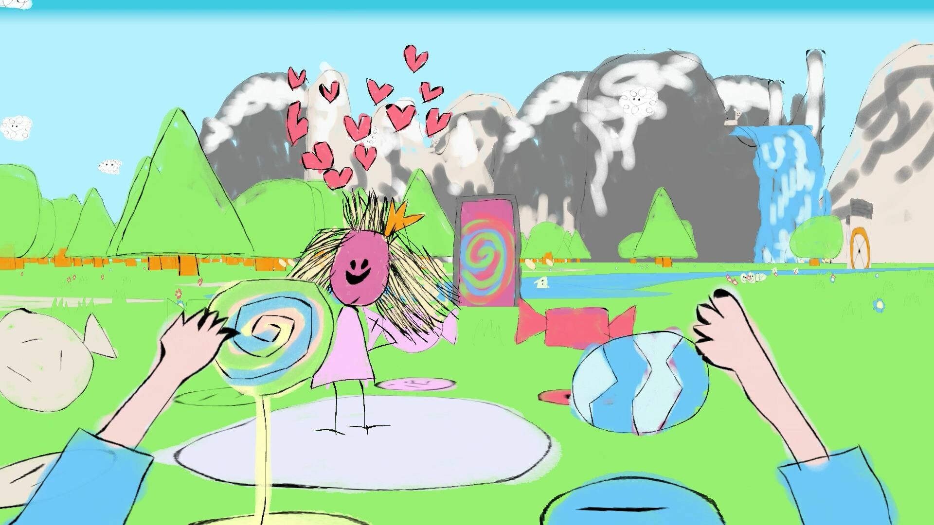 遊戲中充滿童趣的手繪場景