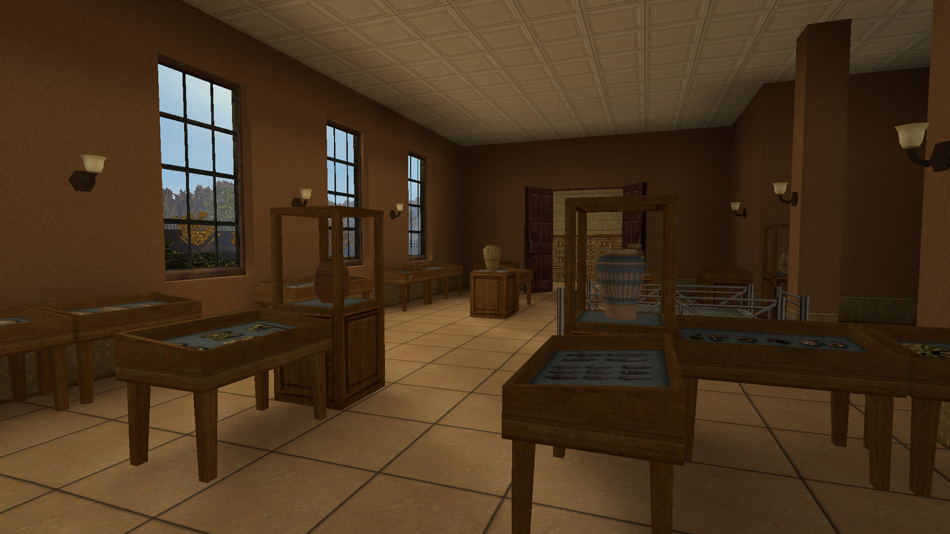 從一個較高的視角俯瞰遊戲中的一個房間。