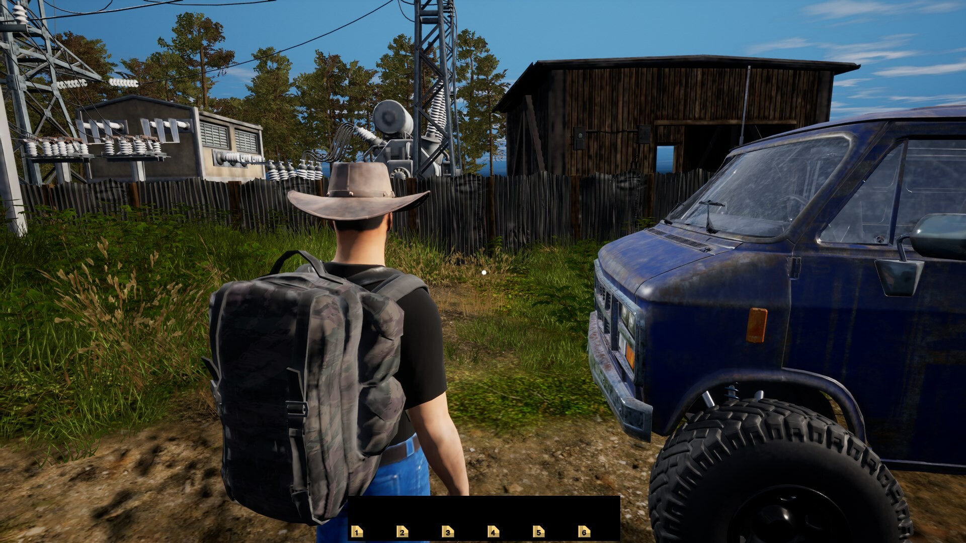 玩家駕駛車輛在崎嶇的道路上運輸物資。