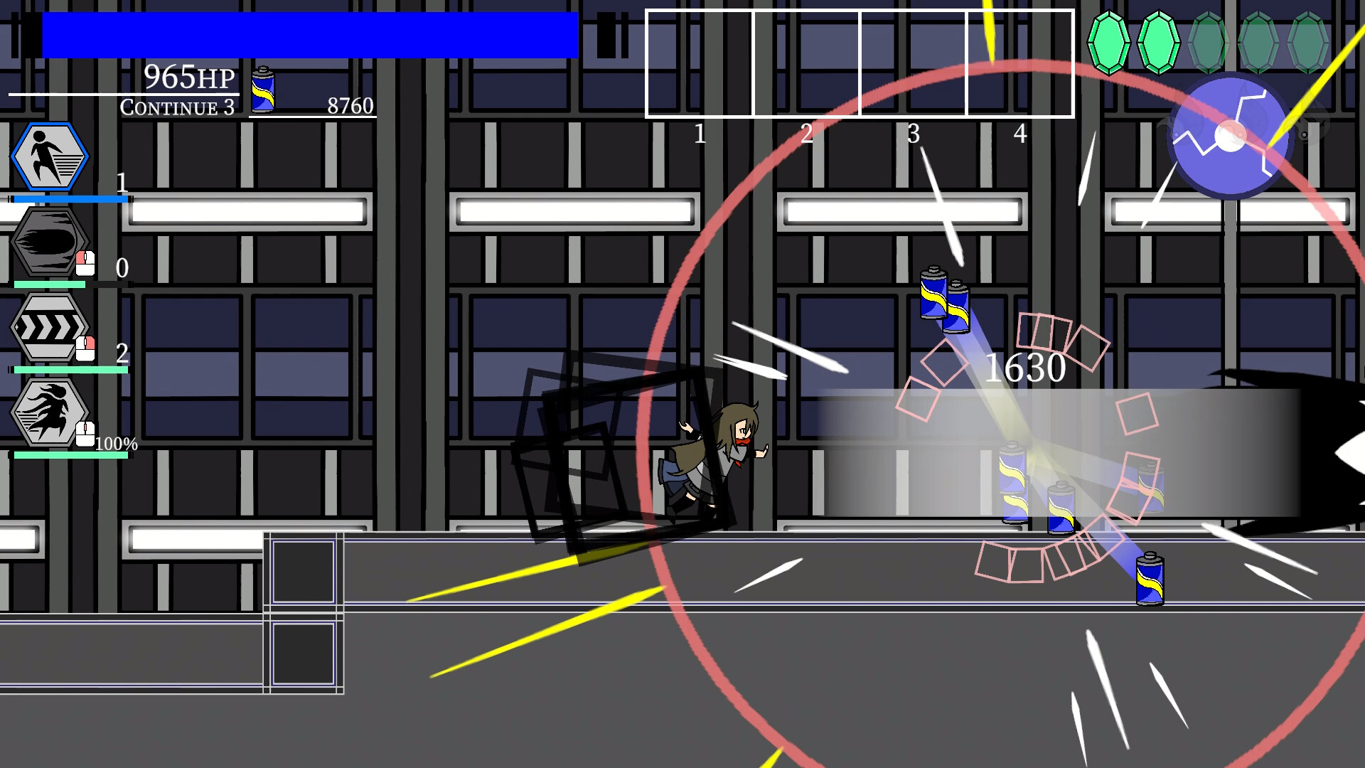 在充滿生物科技風格的場景中進行探索