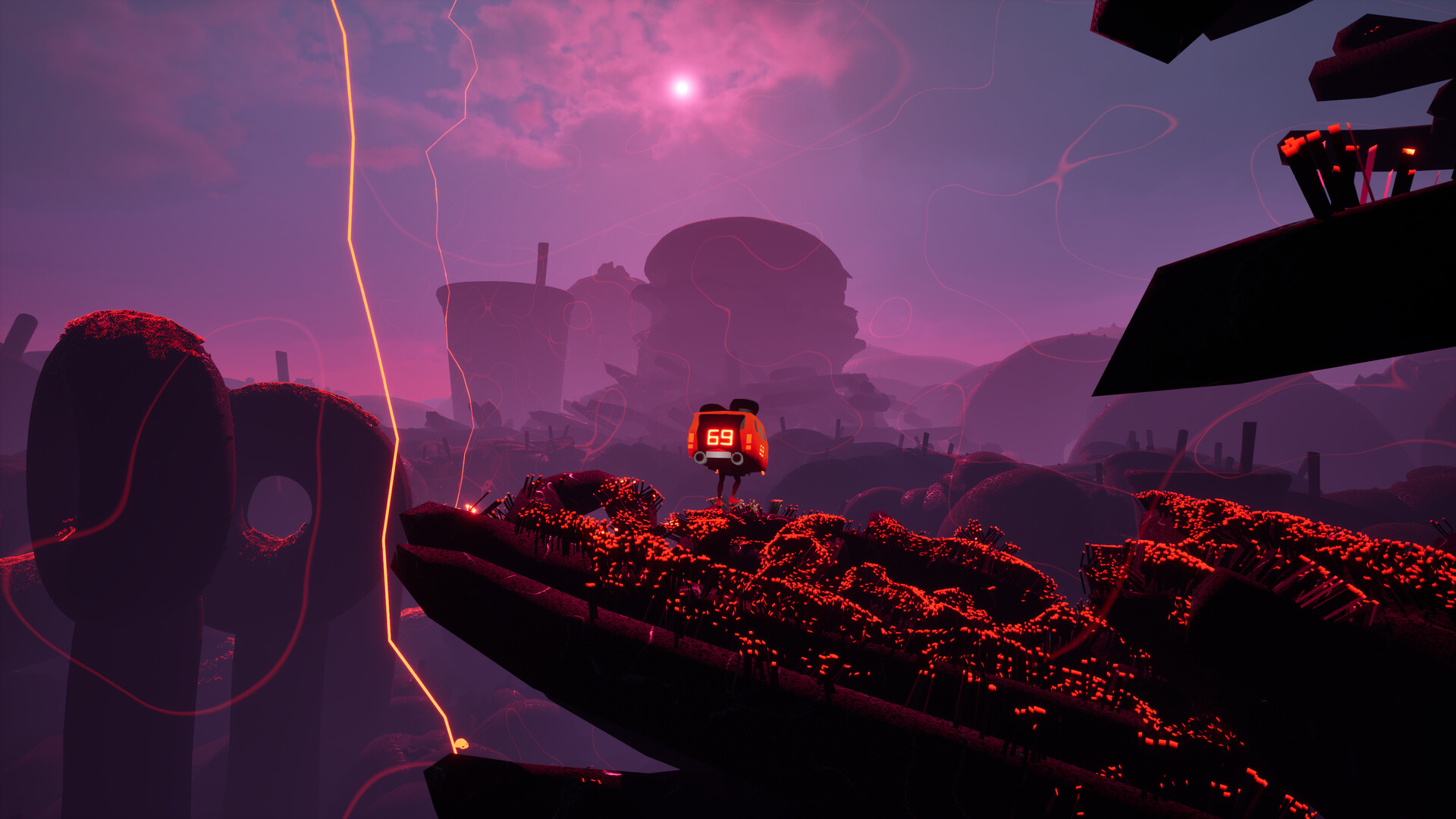 遊戲中風格化的地獄場景