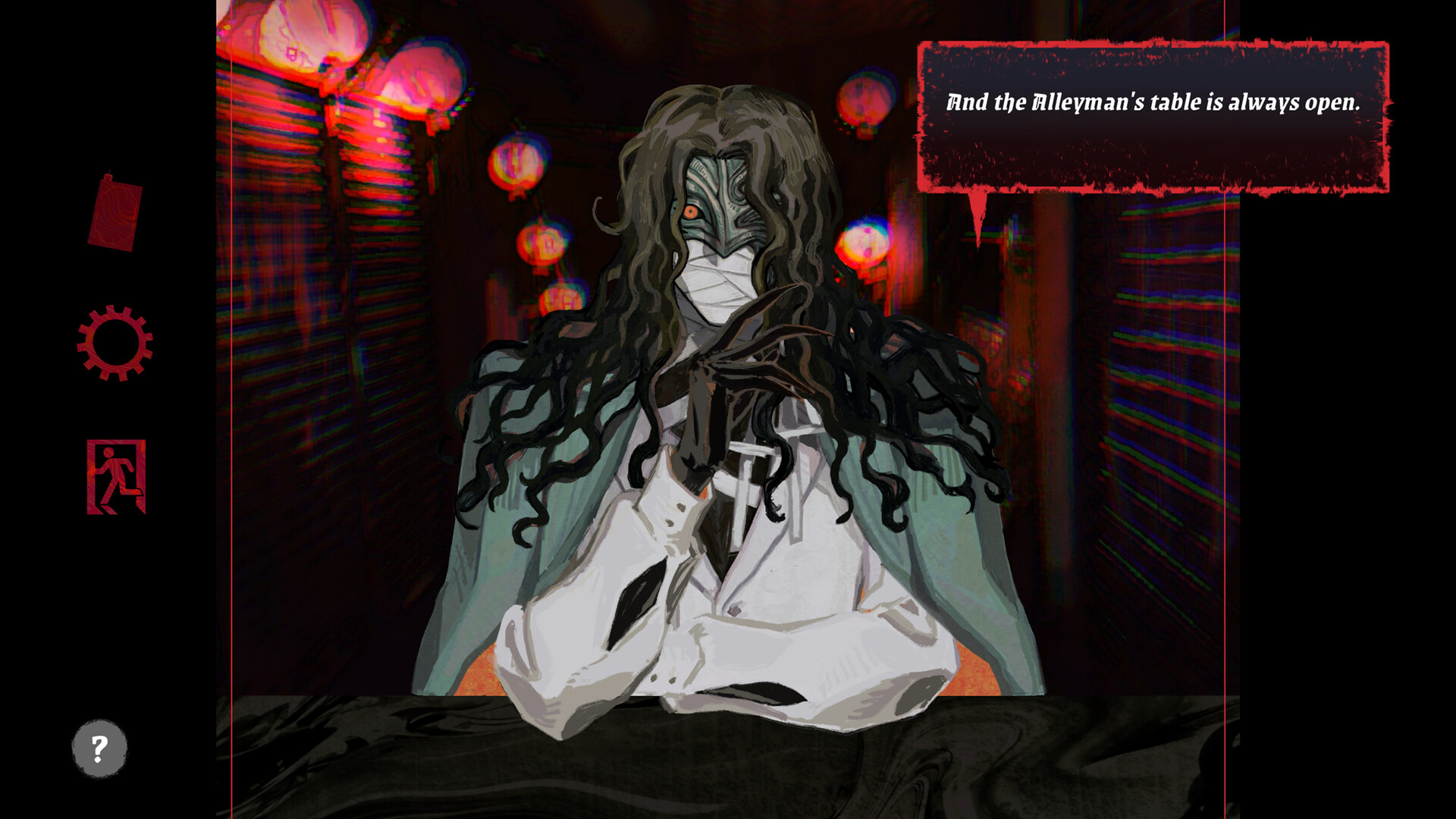 遊戲中與The Alleyman對峙的緊張場景