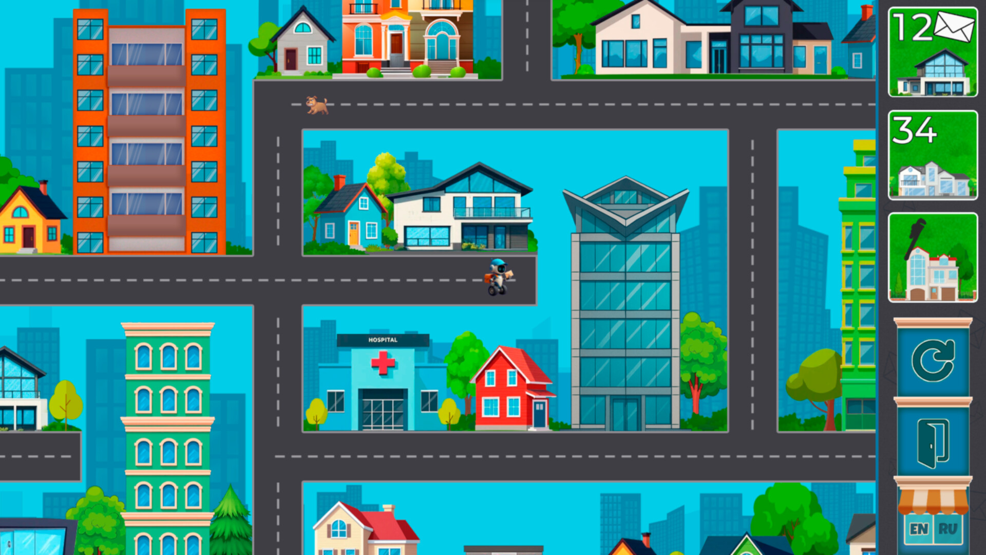 在色彩繽紛的建築間跳躍穿梭