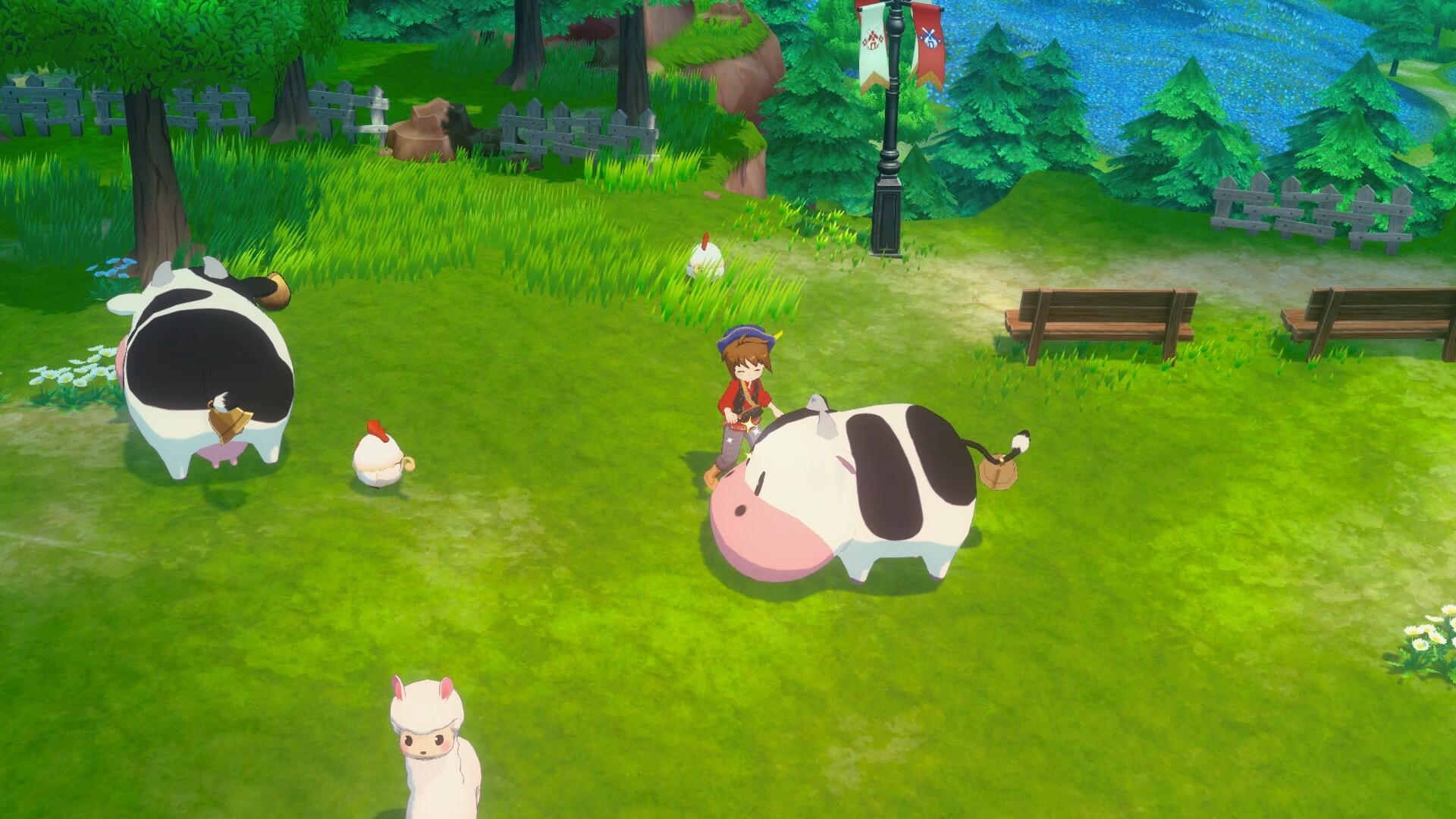 與鎮上形形色色的居民交流互動