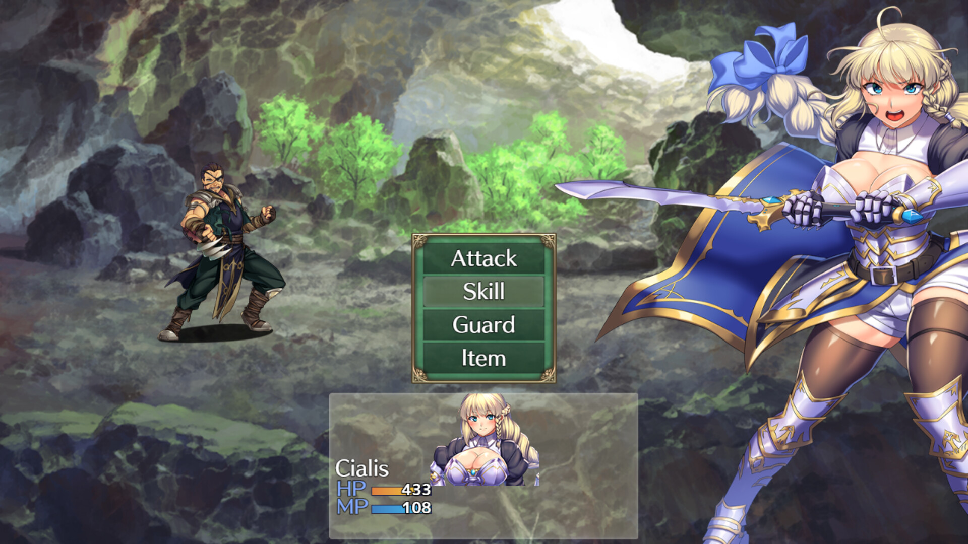 女主角西婭莉絲與精靈繆埃的對話場景