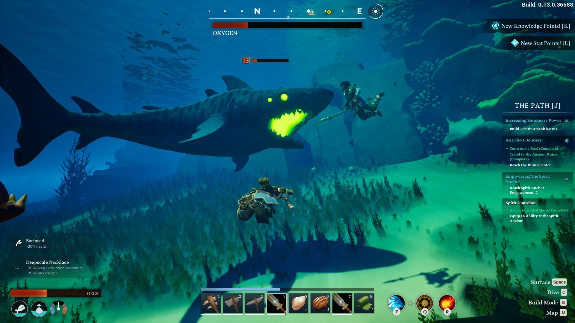 與深海中的巨大生物戰鬥