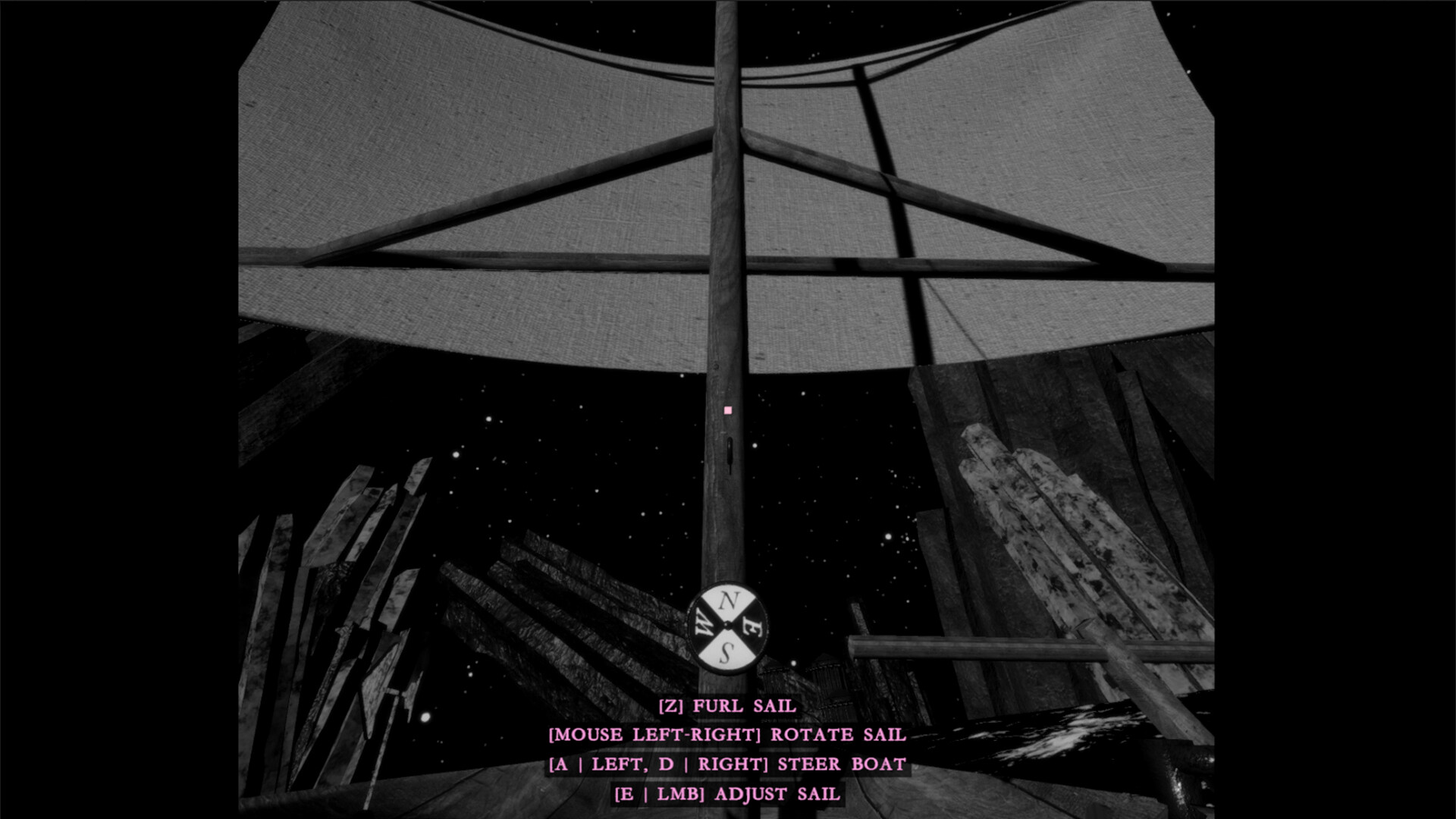 遊戲中孤寂的航海場景