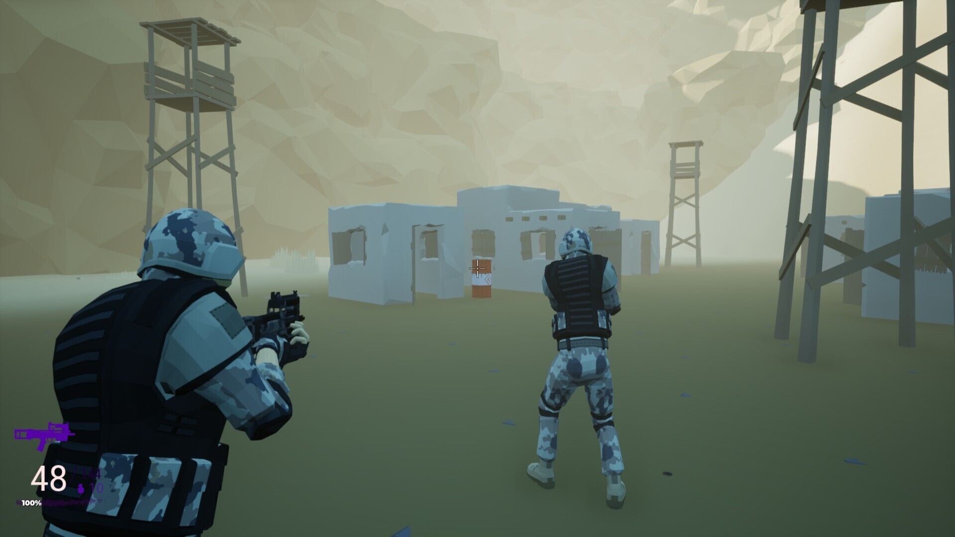 玩家在昏暗的環境中探索,手電筒的光束照亮前方