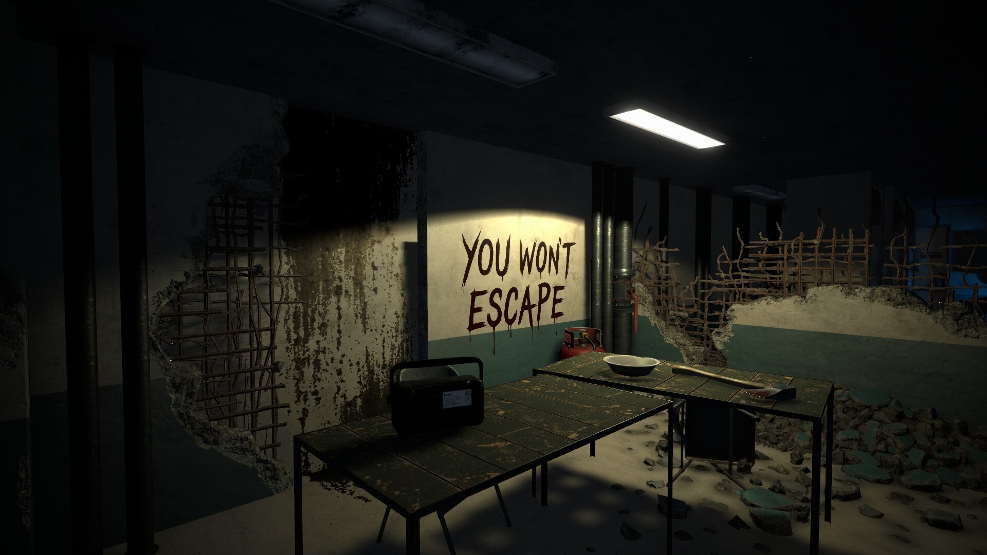 遊戲中陰暗的走廊