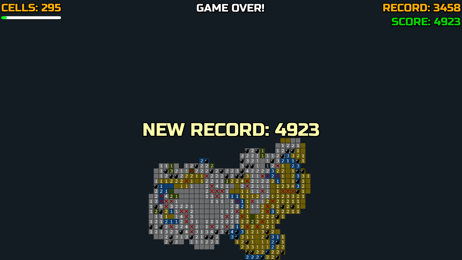 遊戲結束時的計分畫面