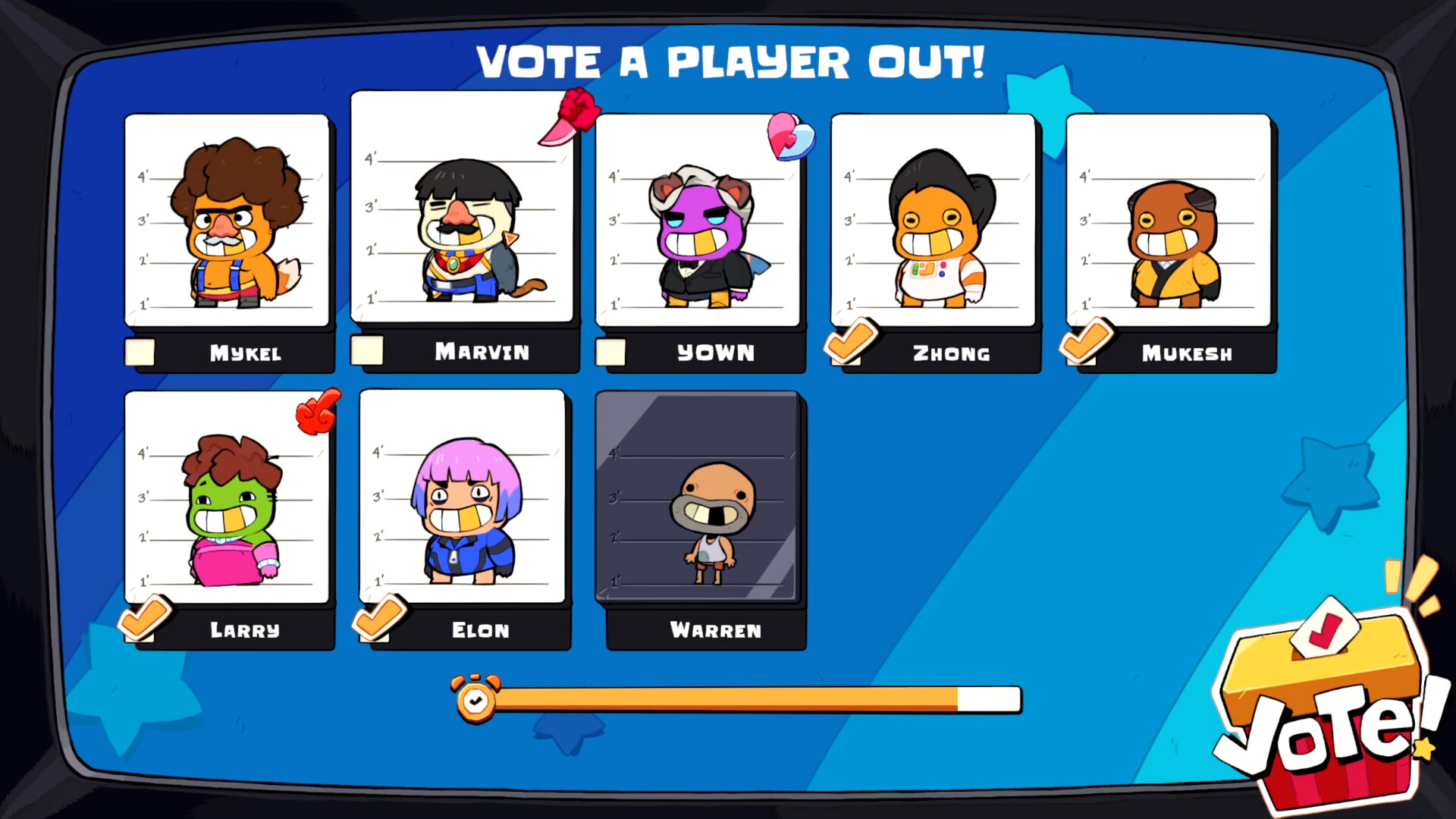 遊戲中的富豪角色們齊聚一堂,準備開始勾心鬥角。