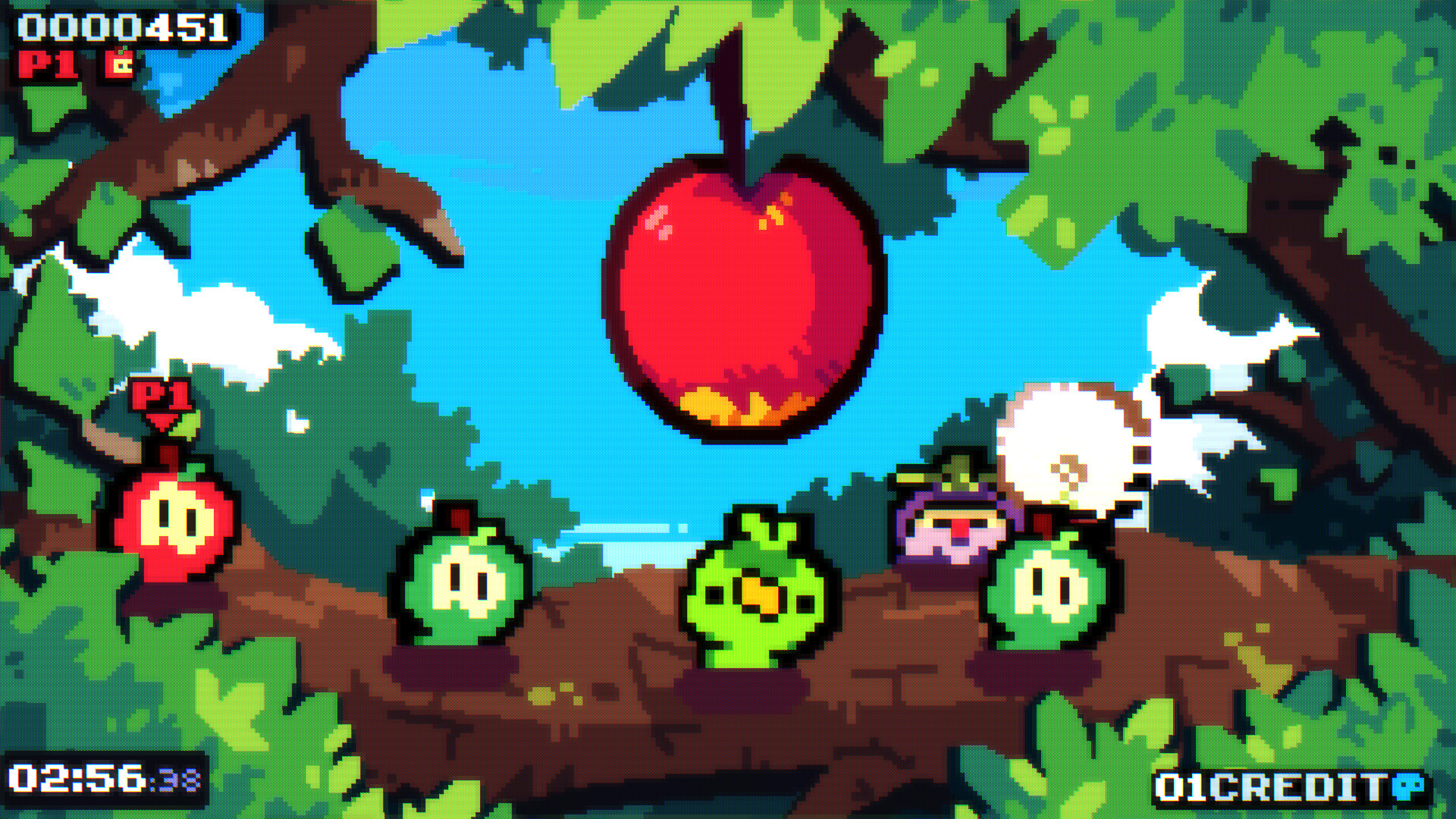 冬季關卡的遊戲畫面。