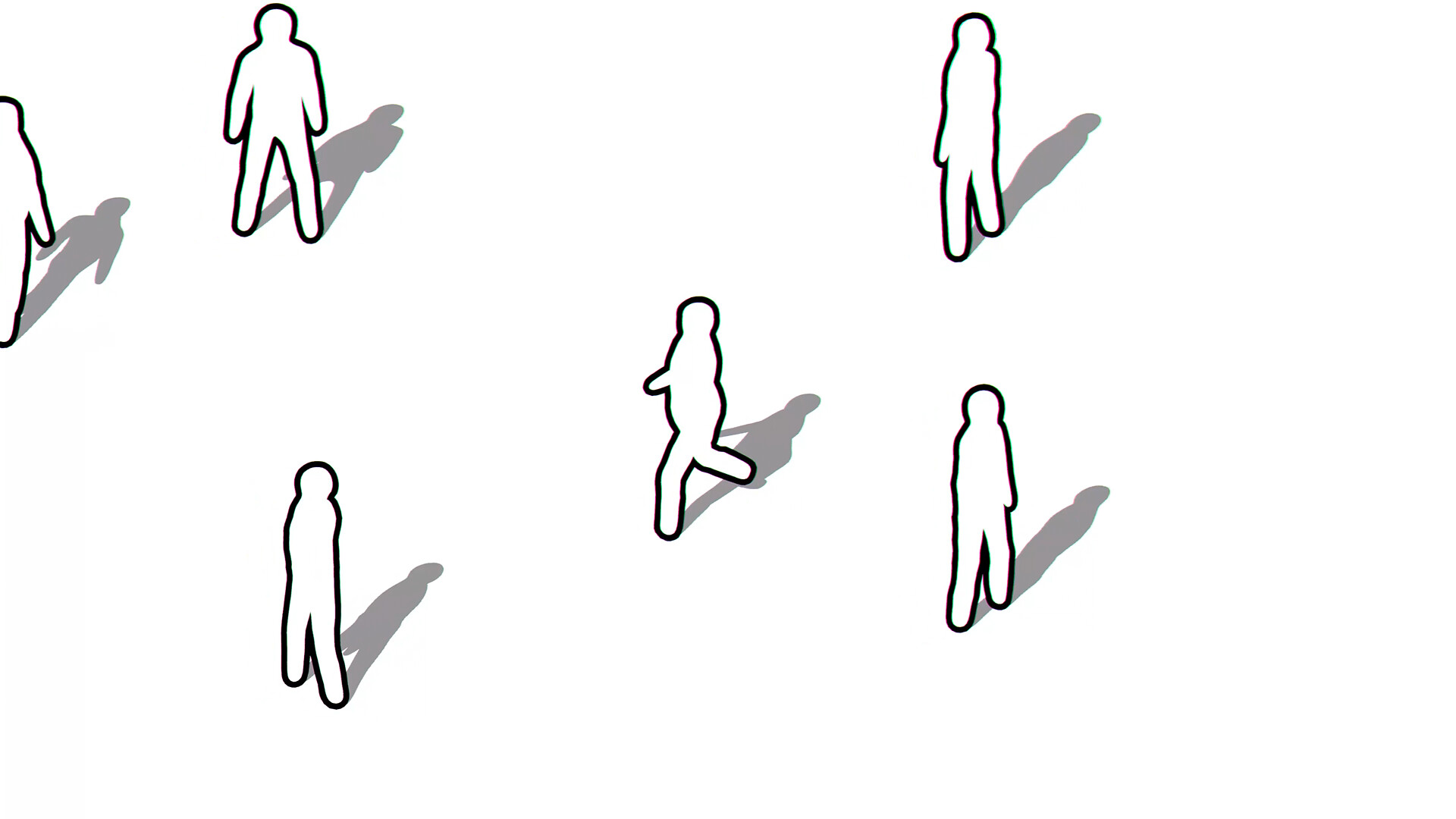 遊戲中孤獨的角色與無面孔的人群。