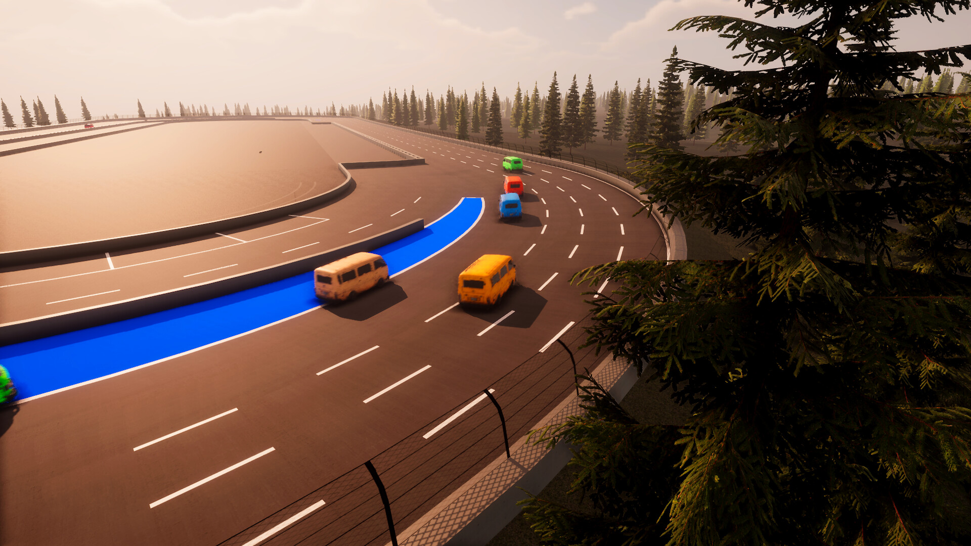 賽車在彎道中發生碰撞,場面十分火爆。