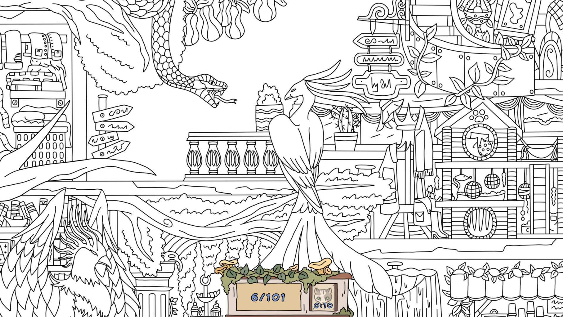 遊戲開始時的黑白手繪世界