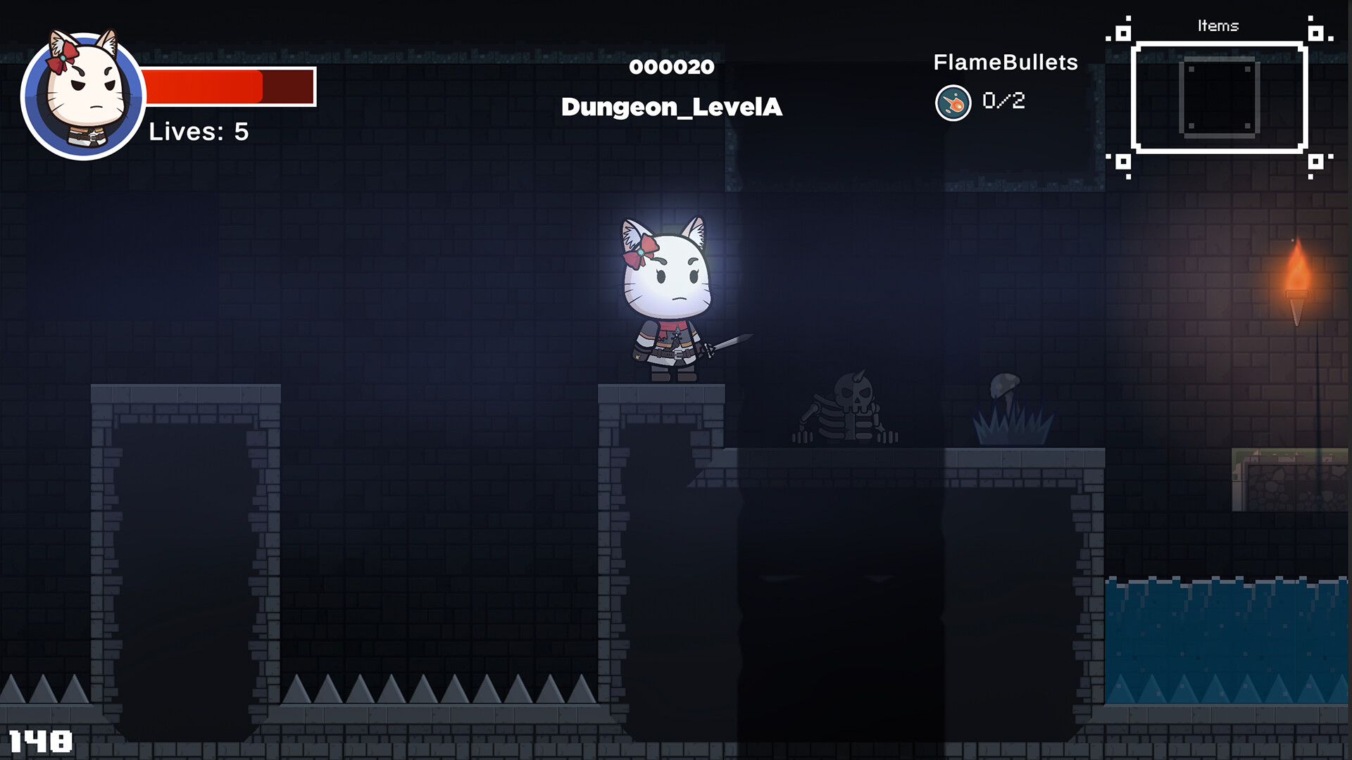 白貓騎士在地底城鎮與NPC互動