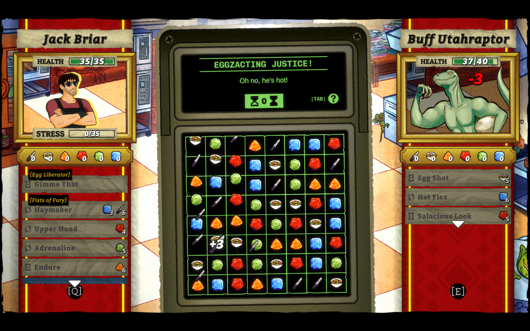 遊戲中的對話場景,充滿美式卡通風格。