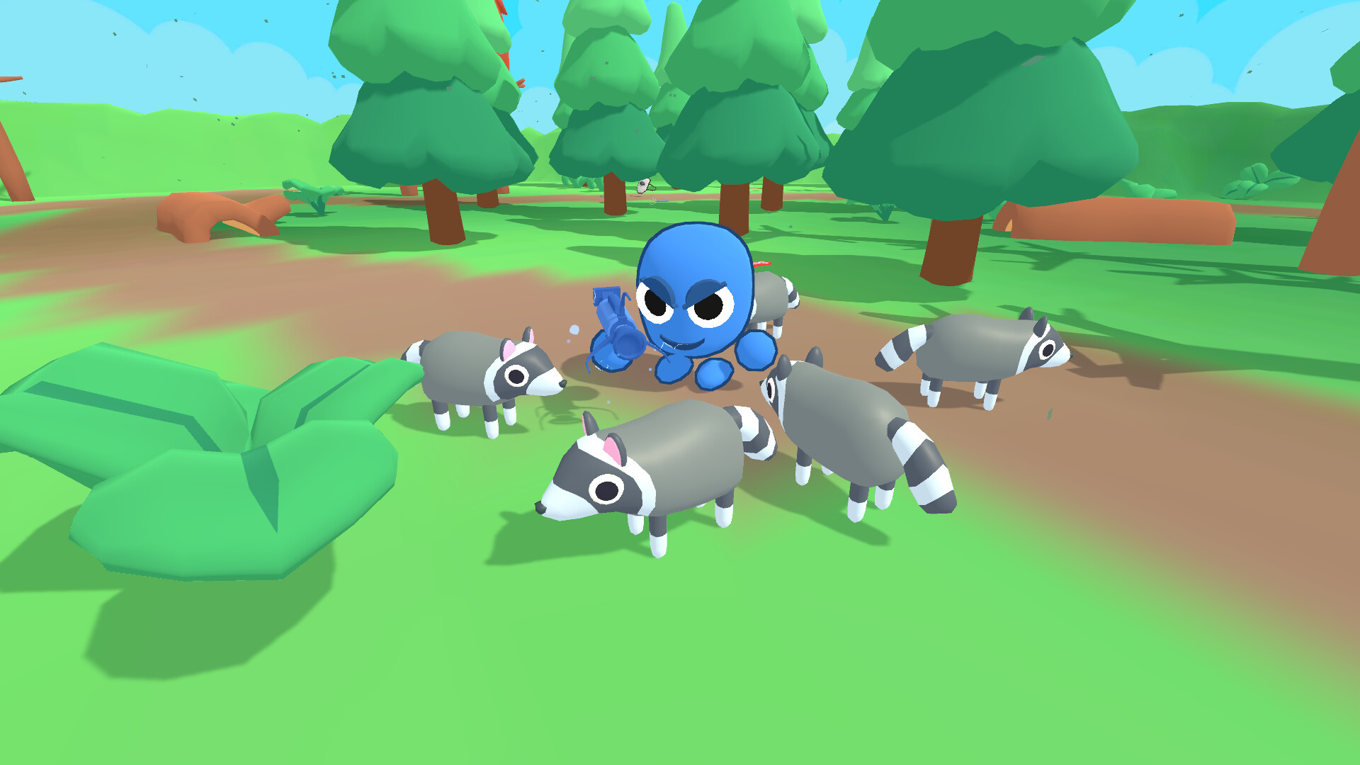 色彩缤纷且风格化的游戏场景