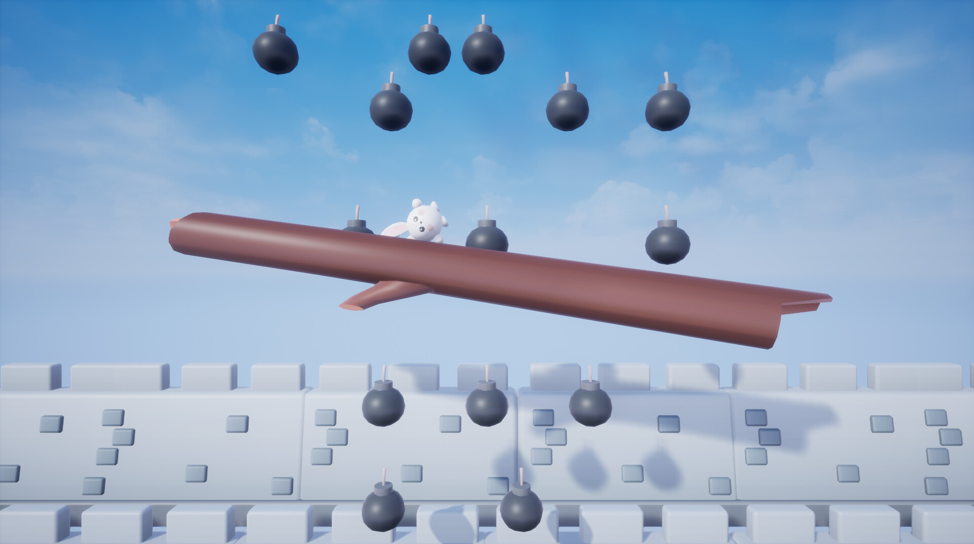 在充滿機關的賽道上滾動