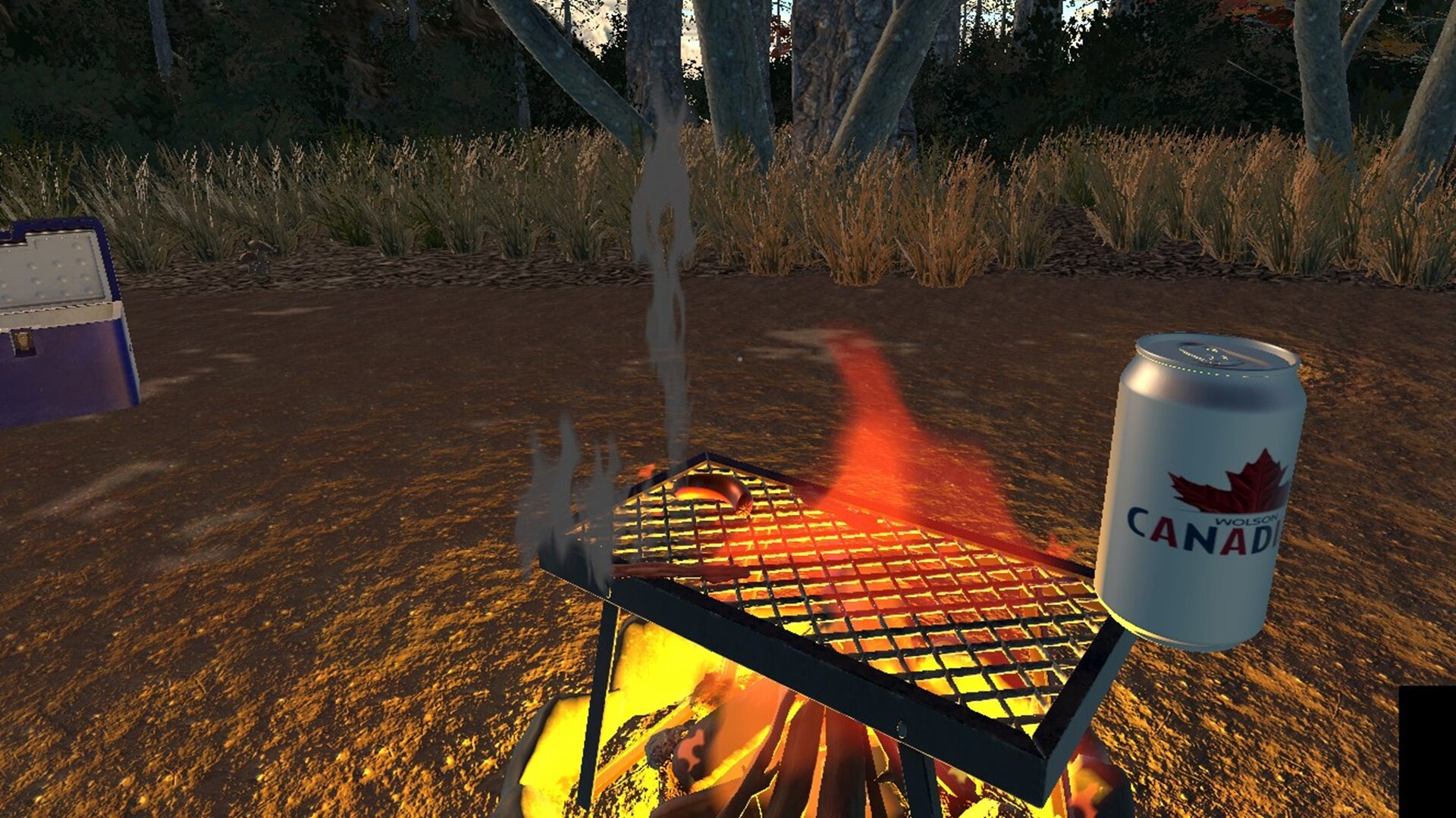 遊戲畫面呈現出詭異的紅色調,暗示著危險與不安。