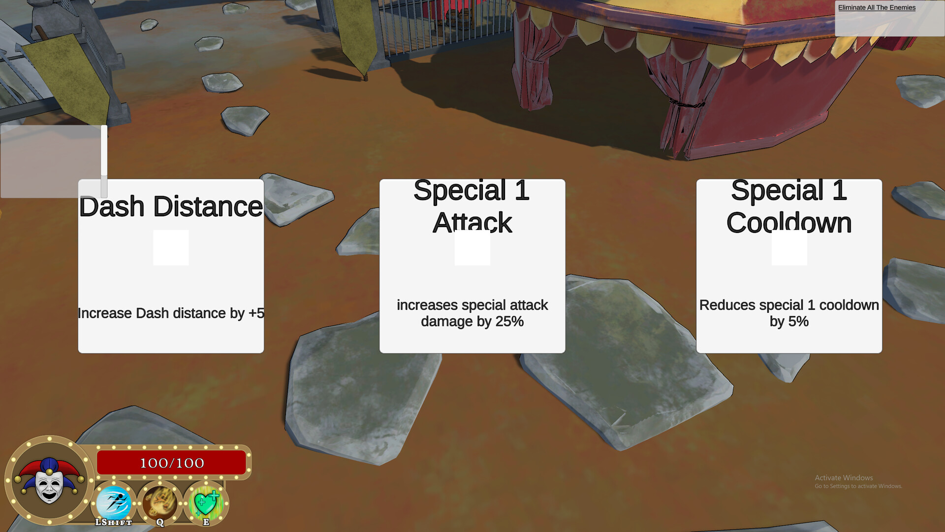 玩家在華麗的馬戲團場景中與敵人戰鬥