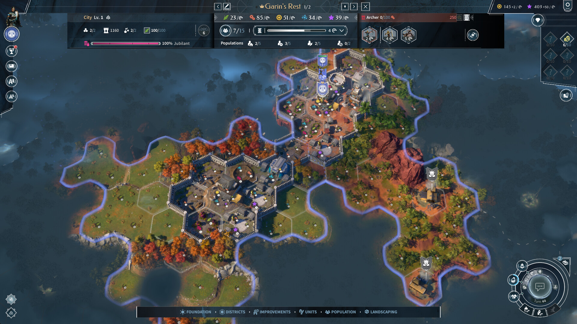 遊戲中的六角格戰棋戰鬥畫面