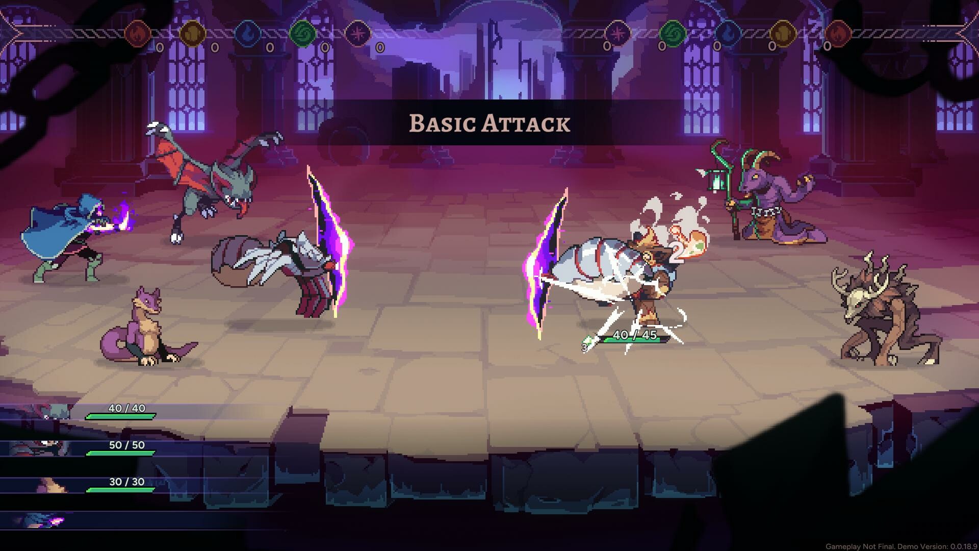 遊戲中緊張刺激的 3v3 回合制戰鬥畫面。