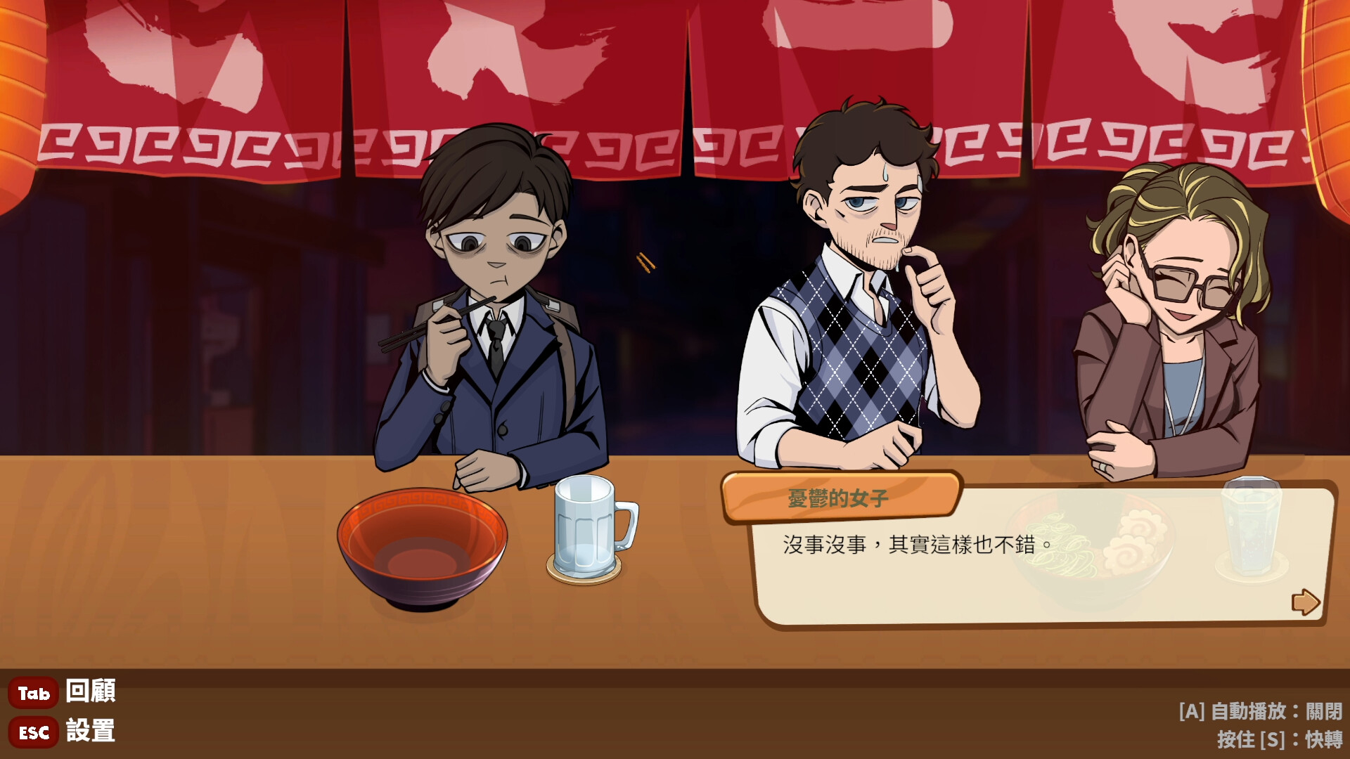 遊戲中的角色對話充滿情感