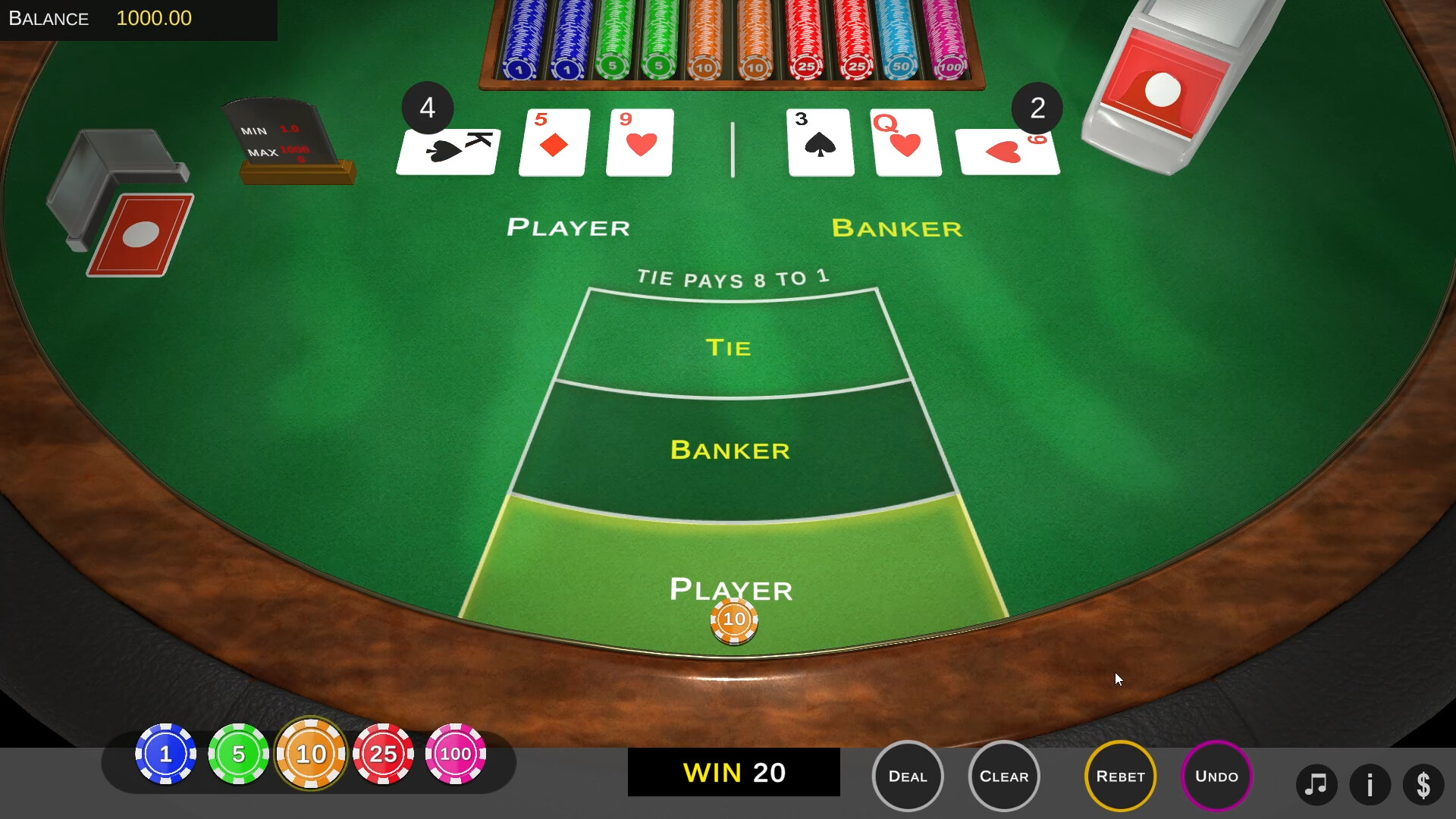 遊戲介面清晰直觀，讓玩家能專注於下注決策。