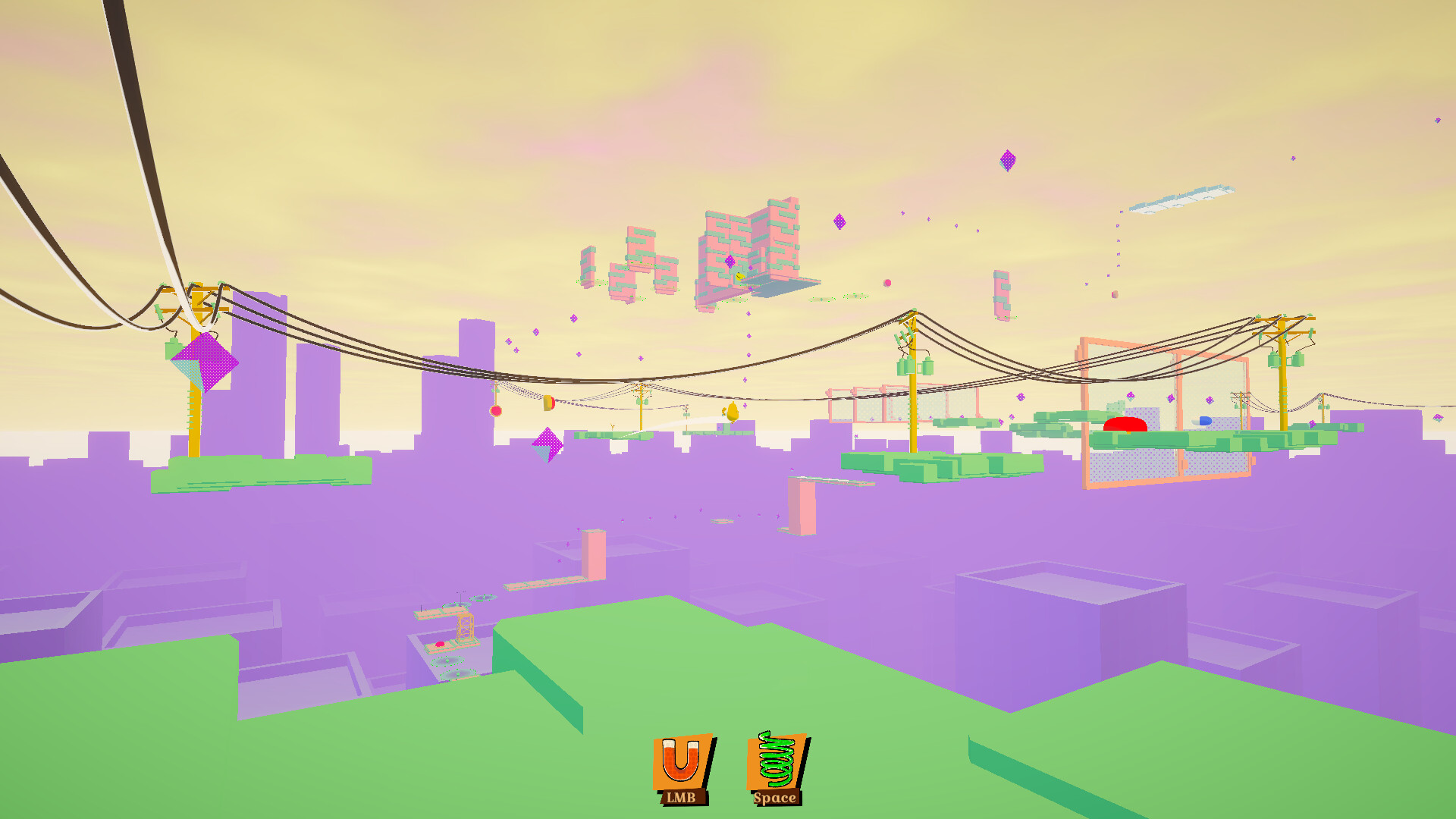 利用抓鉤在空中擺盪