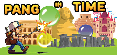 時空泡泡龍遊戲主視覺,展示了遊戲主角與各種時代的泡泡