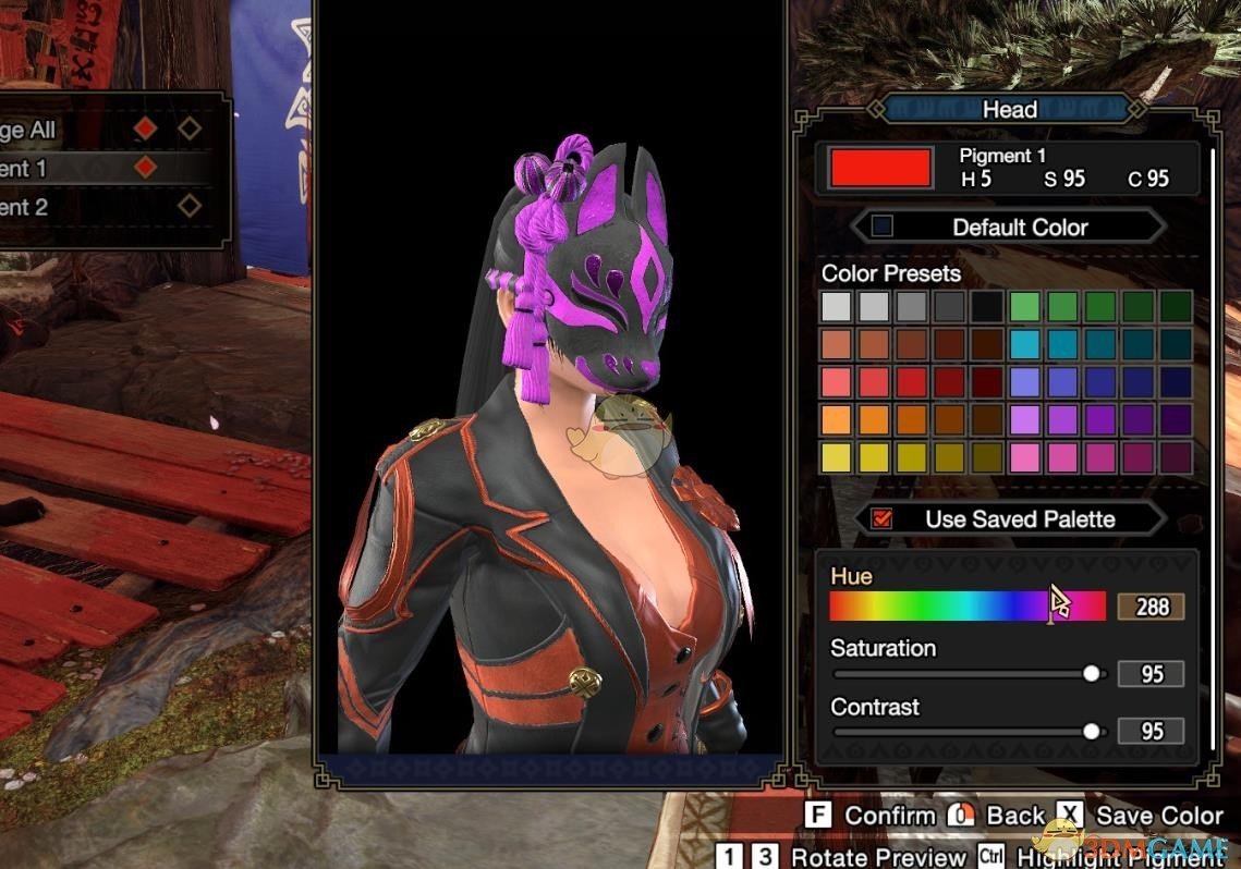 不同顏色的狐狸面具展現出截然不同的風格