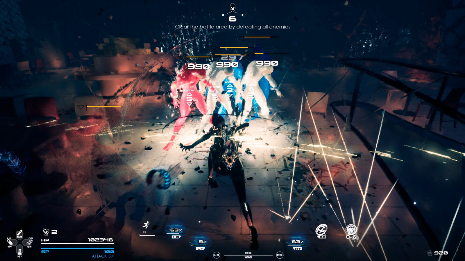 女主角面對巨大的敵人，準備展開激戰