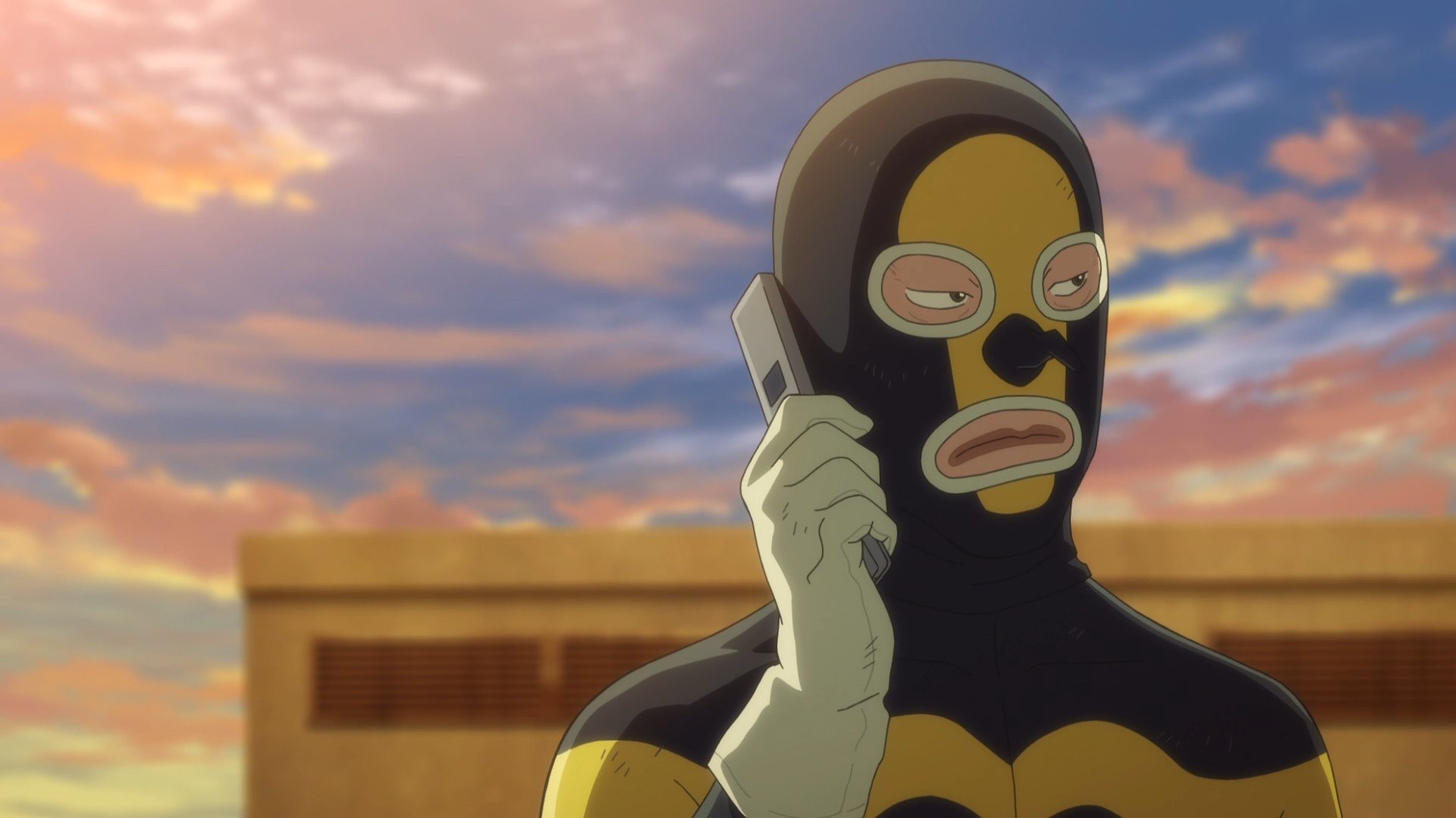 健司在戰鬥結束後打電話回報公司