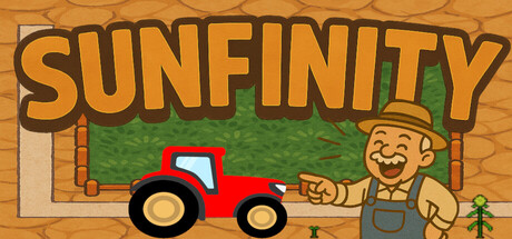 遊戲的主視覺圖，展示了充滿活力的向日葵田和一位看似脾氣不好的老爺爺角色。