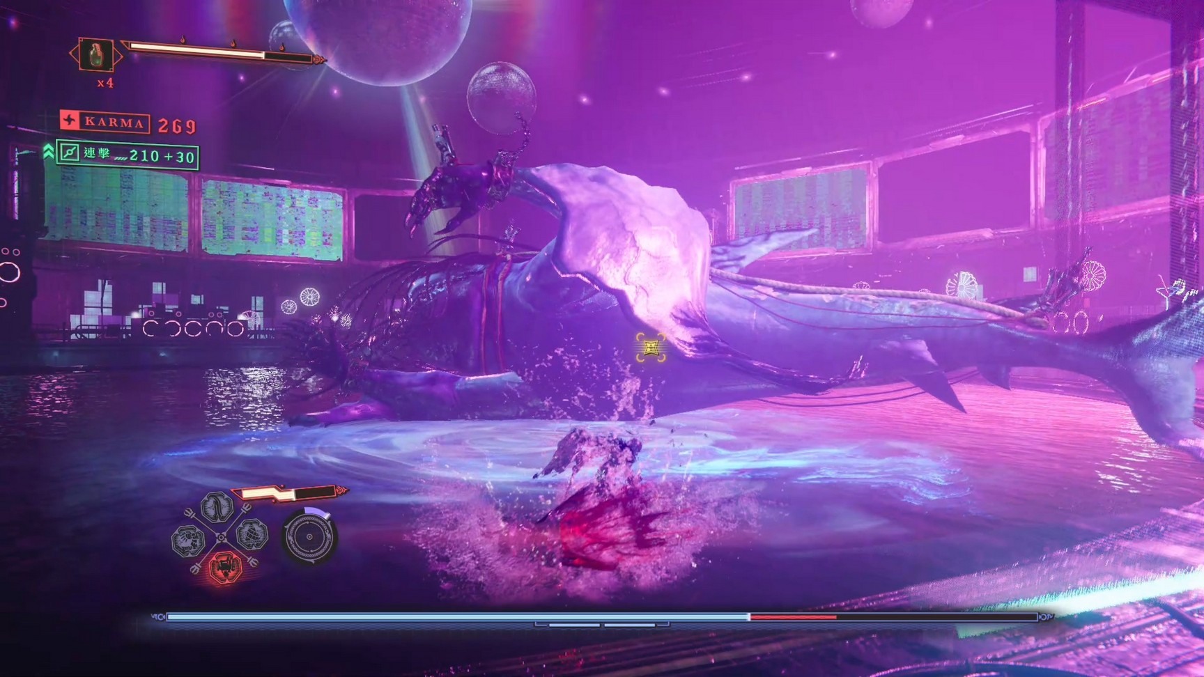 在完美迴避後發動派生攻擊。