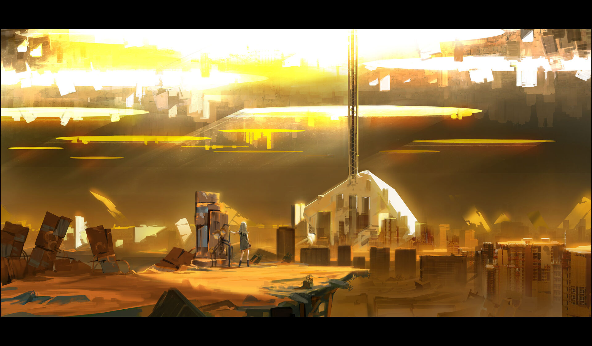 艾莉絲與巨大未知生物對峙的畫面。