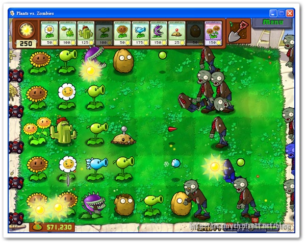 植物大戰殭屍的經典庭院場景