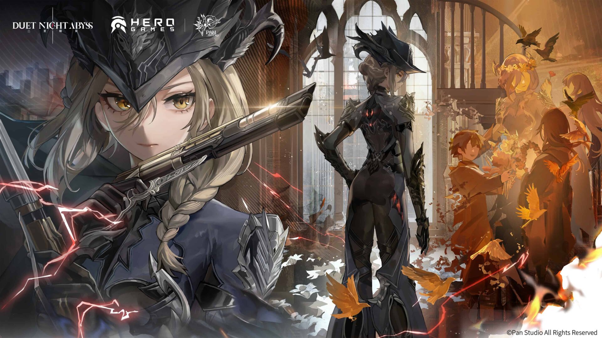 《二重螺旋》角色琳恩，手持雙槍，展現帥氣姿態。