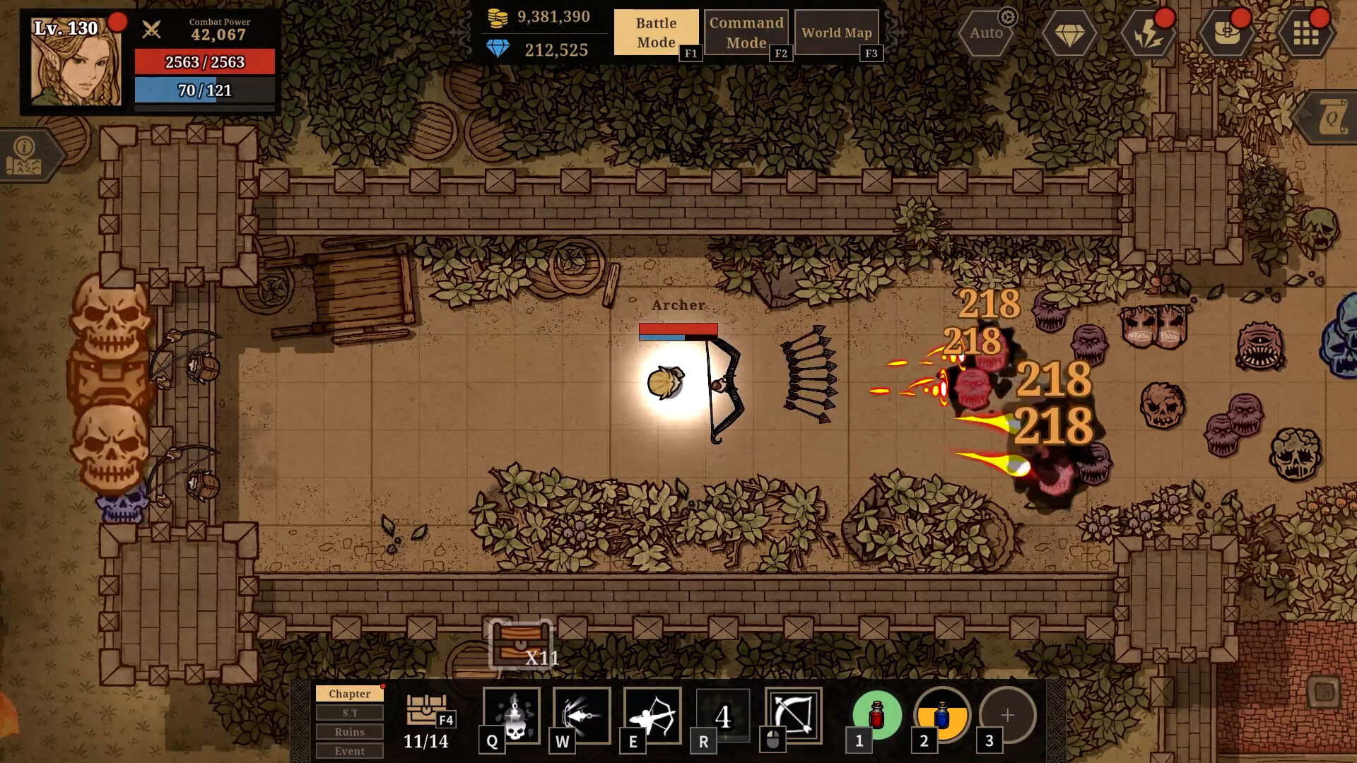 玩家需要管理英雄的裝備與技能。