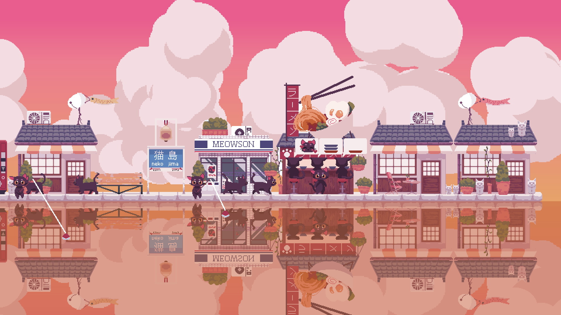 夜晚的貓之島有著不同的氛圍。