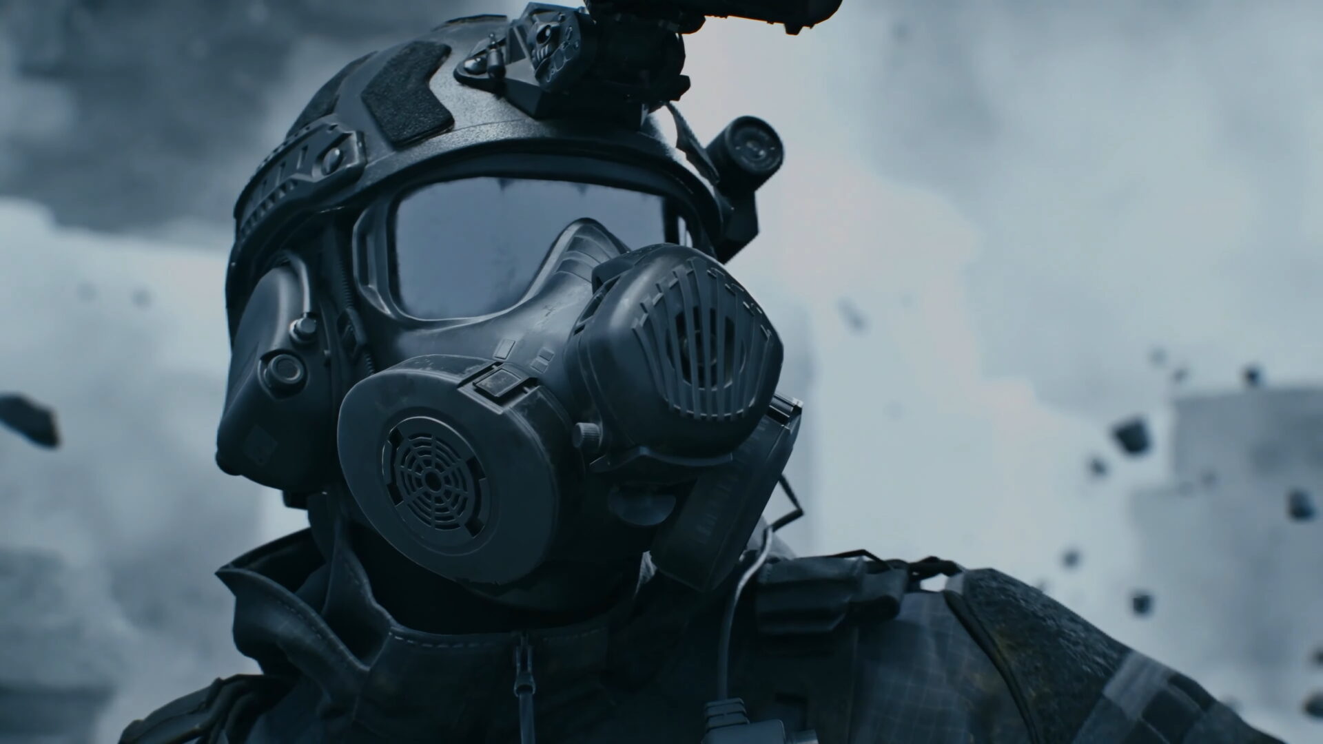 《灰境行者》遊戲主視覺，呈現了特務與未知恐怖對峙的緊張氛圍。