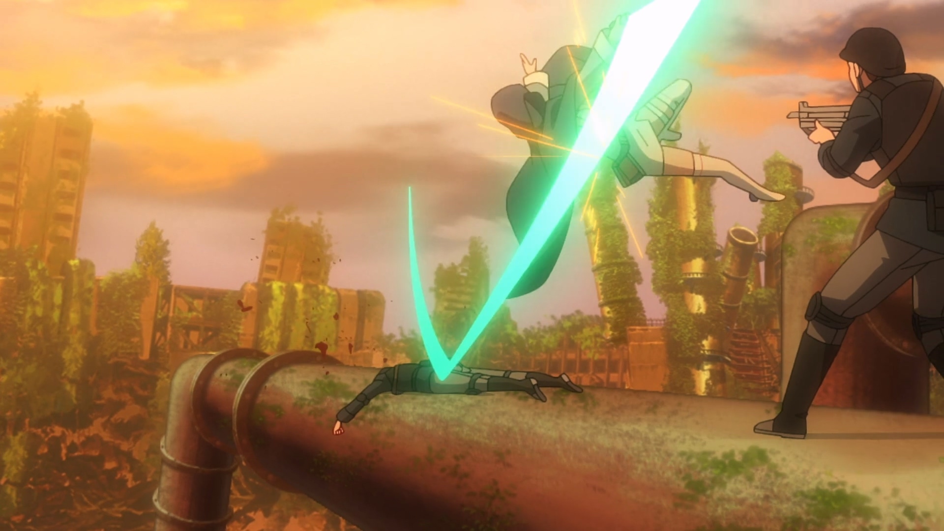 動畫中有著許多流暢的動作場面。