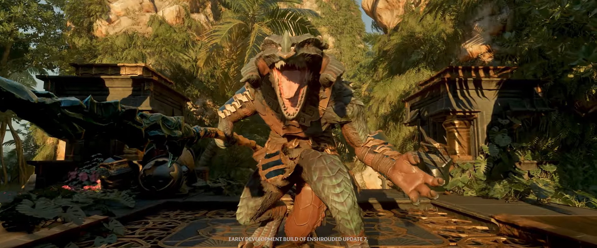 玩家角色在霧鎖王國的場景中準備冒險。