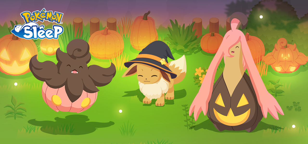 展示了南瓜精與南瓜怪人四種不同尺寸的遊戲內畫面。