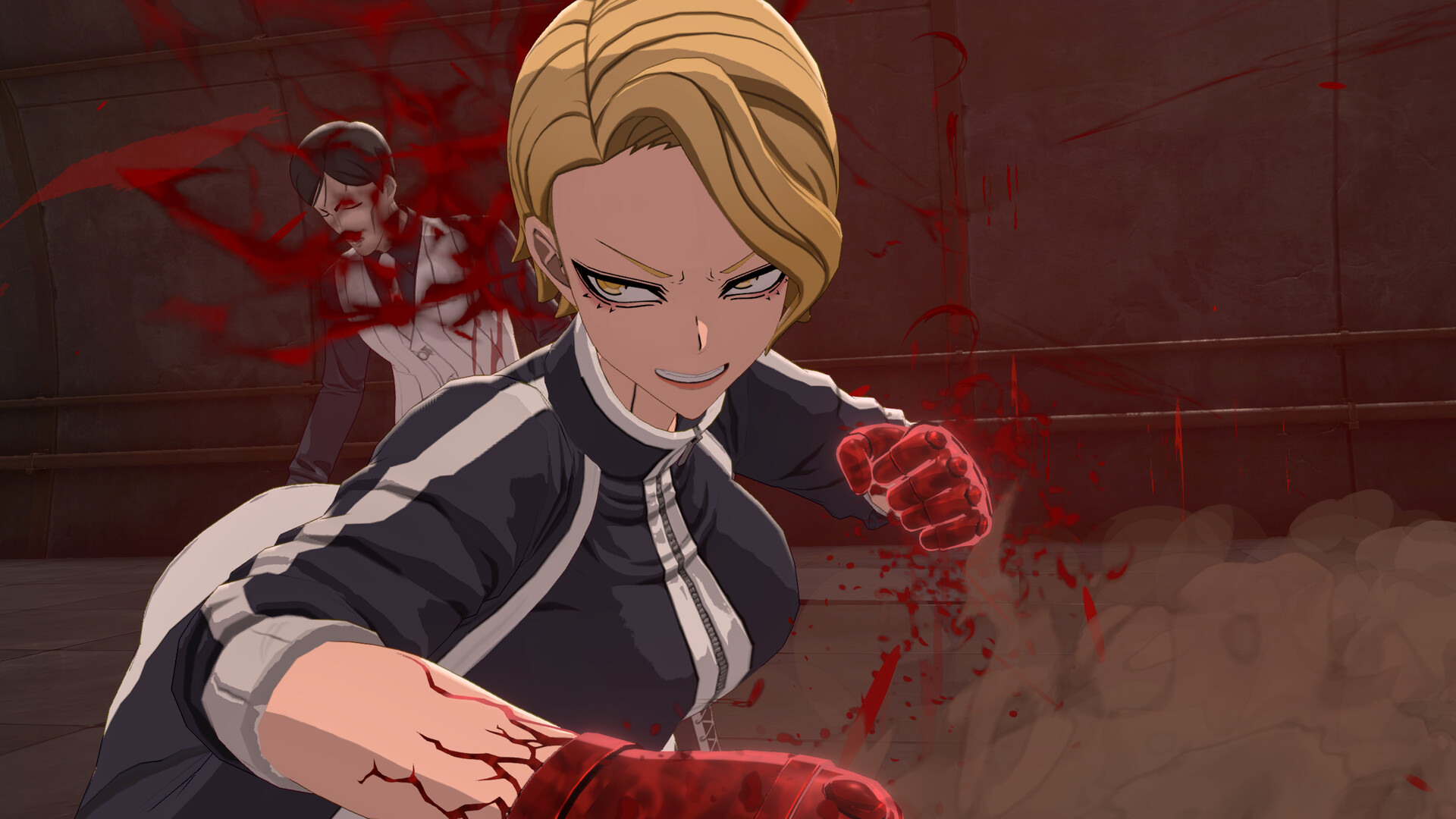 遊戲戰鬥中角色釋放技能的特寫